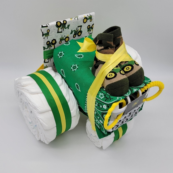 John Deere Tractor Diaper Cake - Picture 7 of 7